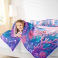thumbnail image 4 of Manfei Kids Children Kawaii Seahorse Bedding Comforter Set 2pcs,Cartoon Marine Animal Twin Comforter Sets Microfiber,Cute Sea Wildlife Breathable Bedding Set,Super Cozy Room Decor,Reversible, 4 of 8