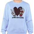 thumbnail image 2 of Peace Love Latte Sweatshirt Unisex 2X-Large Light Blue, 2 of 5
