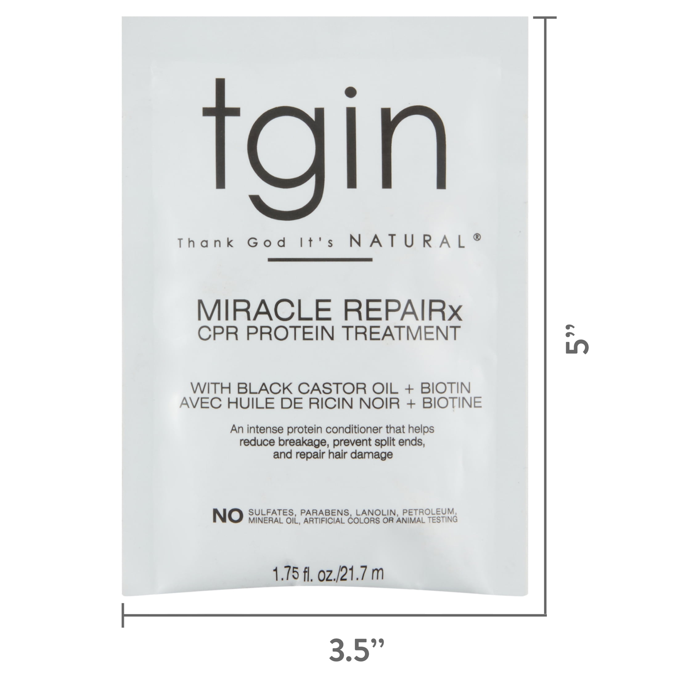 Thank God It's Natural (tgin) Miracle RepaiRx CPR Protein Treatment Packette, 1.75 OZ