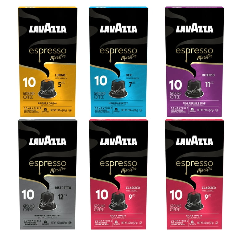 Lavazza Espresso Variety Pack, 60 Capsules, Light Medium Dark