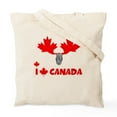 thumbnail image 2 of CafePress - I Love Canada Canadian Moose Tote Bag - Unisex Canvas Tote Bag, Beige, 1-Piece, 2 of 8