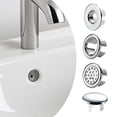 thumbnail image 3 of Bathroom Basin Sink Overflow Cover, Round Hole Design, Rings Sink Overflow Round Basin Trim Drain * Cover Remplacement for Kitchen Bathroom Basi-n Vanity Sinks Silver, 3 of 9
