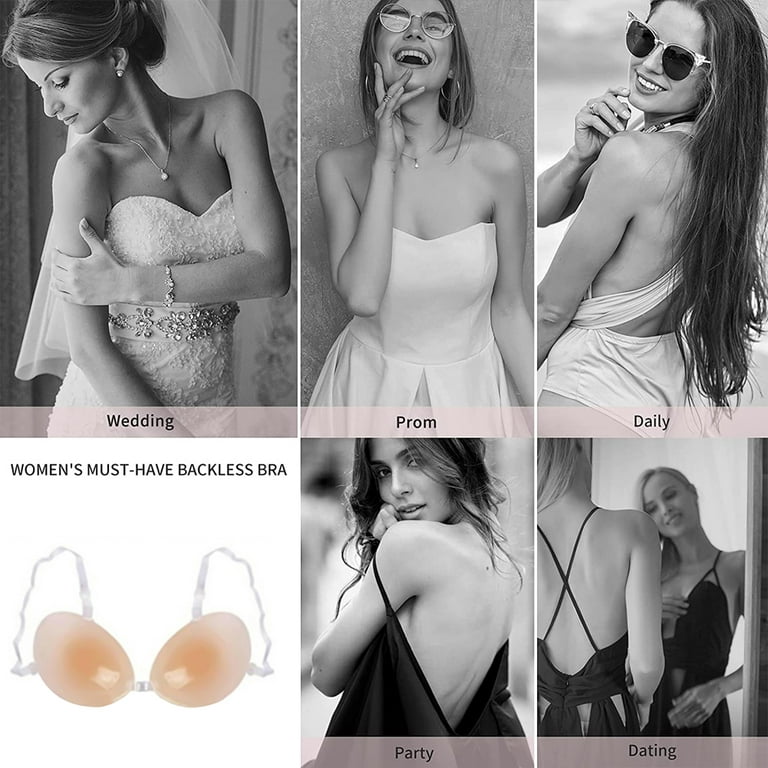 Abcdef-soutien-gorge Silicone Push-up With Transparent Studies For