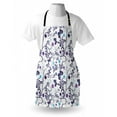 thumbnail image 4 of Floral Apron, Spring with Flying Inspirational Butterflies and Swirls Branches Design, Unisex Kitchen Bib with Adjustable Neck for Cooking Gardening, Adult Size, Dark Purple Pale Blue, by Ambesonne, 4 of 4
