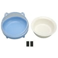 thumbnail image 1 of Comederos elevados de cerámica para gatos, inclinados y con soporte para evitar derrames, color azul, 1 of 14