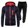 thumbnail image 2 of Solid Track Suits for Men Set Casual Athletic Sweatsuit Full Zip Pullover Long Sleeve Running Sport Outfits Casual Athletic Jogging Warm Up Sets, 2 of 4