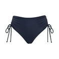 thumbnail image 6 of Cathalem Womens Swimsuit Bottoms Moderate High Cut Bathing Suit Bottoms Ruched Swimsuit Bottom (Navy,XS), 6 of 7
