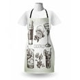 thumbnail image 3 of Alcohol Apron, Vintage Hand-Drawn Sketch of Alcoholic Beverages with Lime Olive Mint, Unisex Kitchen Bib with Adjustable Neck for Cooking Gardening, Adult Size, Eggshell, by Ambesonne, 3 of 4
