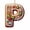 P, variant on Daveitl Personalized DIY Acrylic Christmas Letter Ornament, Gingerbread‑Style Alphabet Hanging Pendant for Xmas Tree Home Decor, 1 Piece, 3.15 Inch