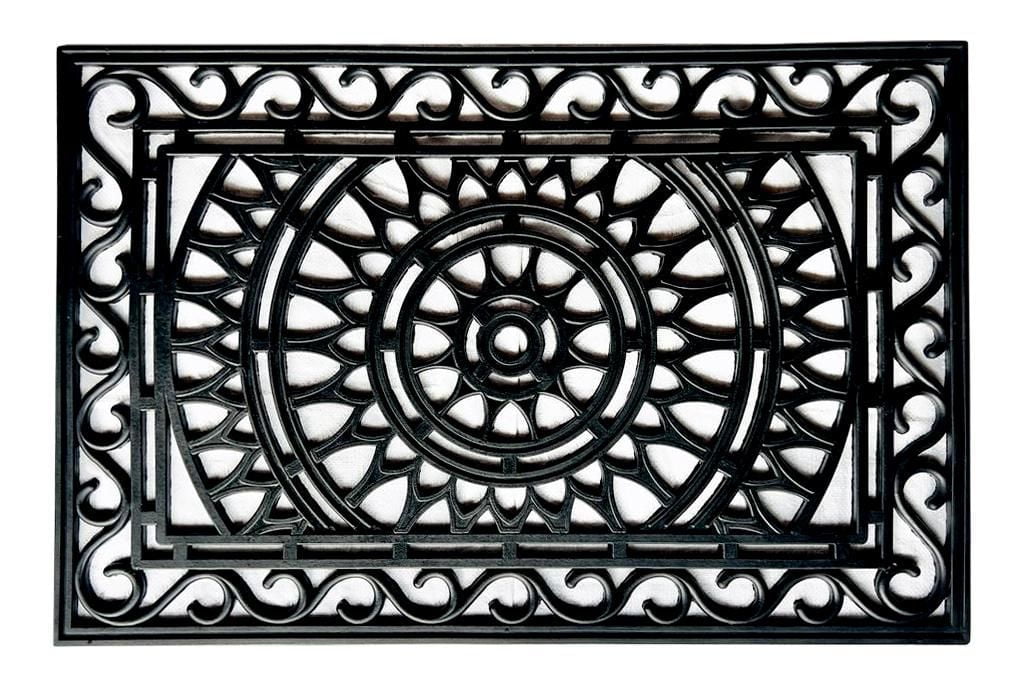 Grand paillasson d'extérieur élégant en fer forgé de Home Décor Inc. – 61 x 91 cm, noir, durable et élégant