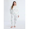 thumbnail image 2 of Joyspun Women's Waffle Knit Long Sleeve Top and Joggers Pajama Set, 2-Piece, Sizes S-3X, 2 of 4