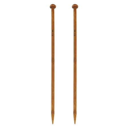 Uxcell 2Pcs 6.5mm Bamboo Knitting Needle Straight Single Pointed 9.8 inch Long