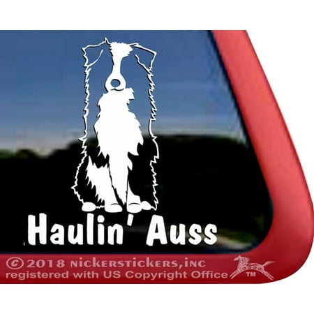 Haulin' Auss | Sitting Australian Shepherd Vinyl Adhesive Dog Window (Best Notebook Deals Australia)