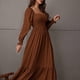 thumbnail image 4 of Vestido informal de verano para mujer, escote cuadrado con volantes, cintura alta, vestidos de cóctel para fiesta, regalo para mujer, 4 of 6