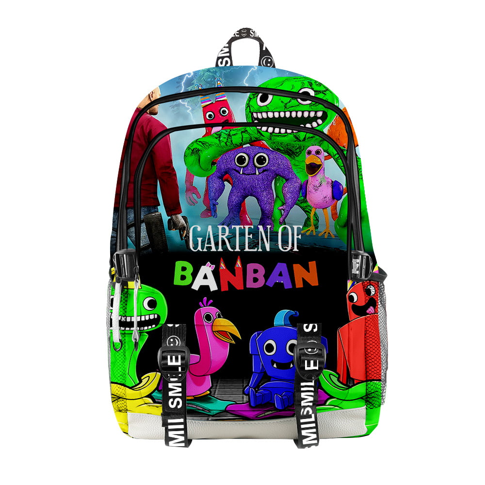 Garten of Banban Merch Cloth Backpack Multi Zipper Student large ...