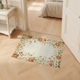 thumbnail image 2 of ODIKA 2'x3' Ultra-Soft Accent Mat, Beige Tone Vintage Traditional Distressed Border Textured None Washable, Bare feet friendly, Easy Care Indoor rug for Bedside, Footrest, 2 of 7