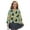 Cat Floral Green, variant on Girls Long Sleeve Cardigan with Print, Lightweight Polyester Crewneck Button Front Jacket, Soft Machine Washable Top for School and Casual Wear, Ages 11-12, Leopard Print Dark Pink