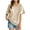 Beige, variant on ZQUUVOU Women's Casual Shirt Solid Color Short-Sleeved Crewneck Top Olive Green