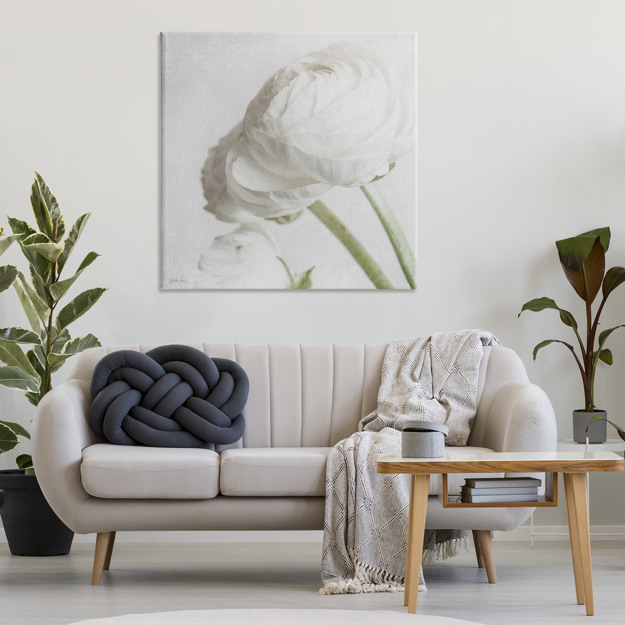 Stupell Industries Charming White Peony Botanical & Floral Painting Gallery Wrapped Canvas Art Print Wall Art, 36 x 36