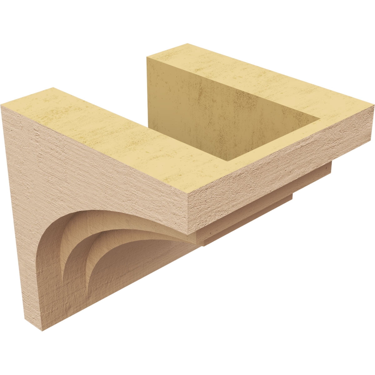 8"W x 8"D x 8"H Wide Rockford Rough Cedar Woodgrain TimberThane Corbel, Primed Tan