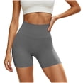 thumbnail image 2 of CQONEPT High Waisted Biker Shorts for Women Tummy Control Fitness Athletic Workout Running Yoga Gym Shorts Dark Gray S, 2 of 5
