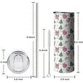 thumbnail image 5 of 20oz Pink Christmas Santa and Tree Pattern Skinny Tumblers Stainless Steel Tumbler with Lid and Straw,Vacuum Insulated Double Wall Travel Tumbler Cups with Cleaning Brush for Coffee,Tea, 5 of 6