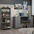 thumbnail image 2 of Madesa Desk with Drawer 53" + Ladder Shelf Standing Bookcase - Gray, 2 of 4