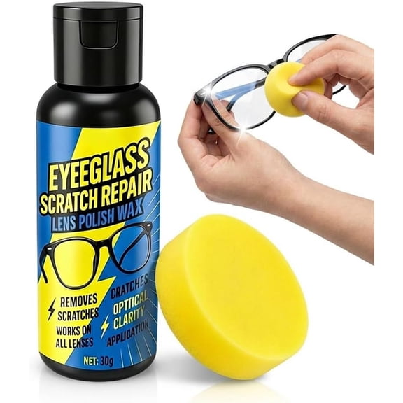 Glass Scratch Repair Agent – ​​30g Eyewear Scratch Repair & Lens Cleaning Spray (Suitable for eyeglasses, sunglasses, camera lenses, and VR lenses)