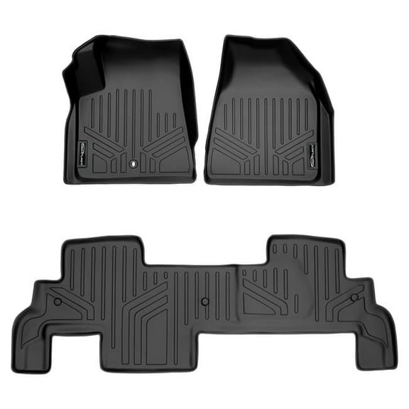 SA0043-B0043 Custom Fit 2 Row Floor Mats Liner Set for 2008-2017 Buick Enclave, Black