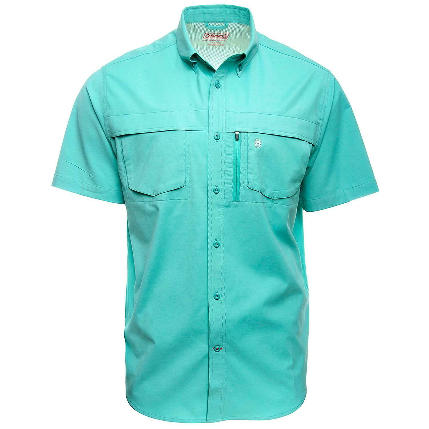 Coleman Coleman Short Sleeve Adventure Shirt Pale Aqua Men's, Size L