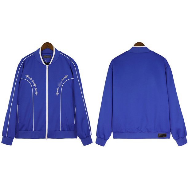 Traje deportivo 2023 amiri chaqueta con estampado de letras retro casual para hombres y mujeres traje de calle ins sudadera6032 azul