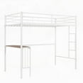 thumbnail image 3 of Compact Twin Metal Loft Bed Featuring Desk, Ladder & Guardrails, White Finish, 3 of 15
