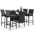 thumbnail image 2 of AVAWING 5 Pcs Handwoven Wicker Bar Set with Bar Table and Chairs, Black, 2 of 7