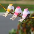 thumbnail image 4 of Ksopiavobs 12pcs Pink Mini Artificial Birds for Crafts Christmas Tree Decoration Realistic Miniature Mushroom Foam Bird Ornaments Metal Clip 5cm/2inch, 4 of 7