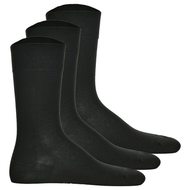 Hudson 3 par de calcetines de hombre, medias de algodón Relax, sin hilos elásticos, Unicolor Negro 45-46