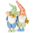 thumbnail image 5 of STPgoods Buddy the Gnome Easter Figurine 16" (40.5 cm) Fabric Easter Decoration Standing Decoration Easter Collectible Figurine Holiday Decor Tabletop Favor Figurine, Blue, 5 of 6