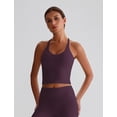 thumbnail image 3 of IDOPIP Womens Cross Back Athletic Tank Tops with Bulit in Bra V Neck Longline Sports Gym Bra Workout Yoga Pilates Tops, 3 of 5