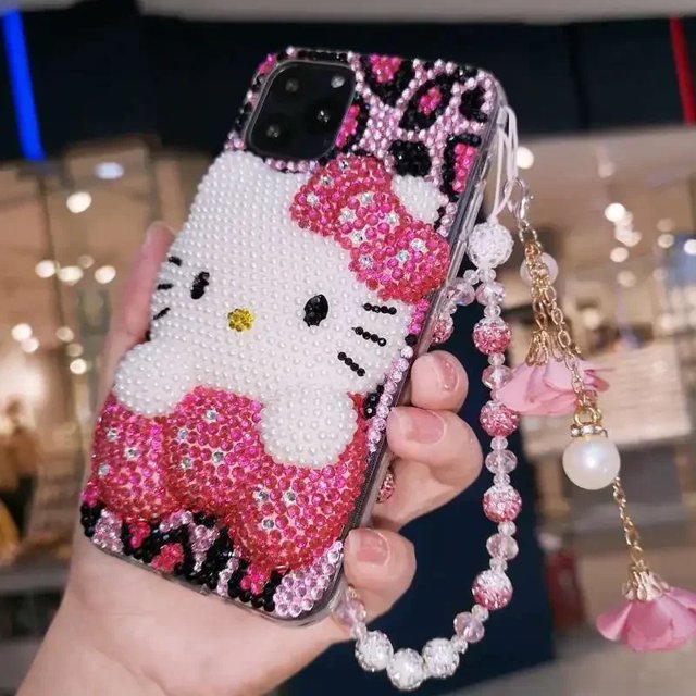 Sanrio for iPhone 15 14 13 Pro Max iPhone Xs iPhone Case 8 plus Rhinestone 7 Cartoon Hello Kitty 11 Protective Case 6 Female 12 advanced
