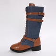thumbnail image 7 of Women Riding Boots, Mid Calf Combat Boots, Winter Lace Up Gothic Motorcycle Boot with Inside Zipper Non Slip Outsole, 7 of 7