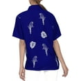 thumbnail image 3 of HAPPY BAY Women's Casual Solid Hawaiian Short Sleeve Blouse Shirt T-Shirt Blouses Button Up Dress Tee Shirts Tops for Women XL Lapis, Parrot, 3 of 5
