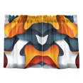 thumbnail image 7 of Yayeee Kitchen Curtains Tier Pair Light Filtering 27"x24" Rod Pocket Short Cafe Window Panel, Abstract Wavy, 7 of 7