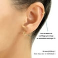 thumbnail image 3 of Tilo Jewelry 14K Yellow Gold Round Huggie Hoop Earrings with Diamond-Cut Engraving | 10mm Small | Dainty Everyday Earrings for Women, Men, Unisex, 3 of 9