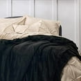thumbnail image 4 of GentleSoft Sherpa Fleece Blankets Queen Size for Bed - Thick and Warm Throw for Women and Men, Soft Fuzzy Plush Queen Blanket for Winter, Black, 90x90 Inches, 4 of 7
