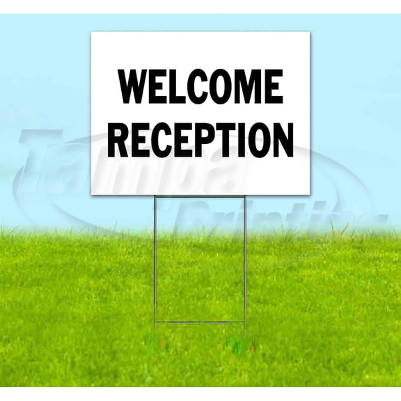 Welcome Reception (18" x 24") Yard Sign, Includes Metal Step Stake
