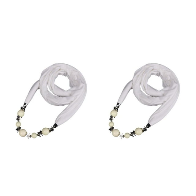 relayinert Wide Application Pendant Scarf Necklaces Beautiful And Elegant Fashion Accessory white 2Set