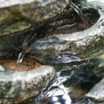 thumbnail image 4 of 9x5x14" Indoor Gray Stone-Look Water Fountain, 7-tier Polyresin Cascading Rock Tabletop Fountain with LED Light, 4 of 5