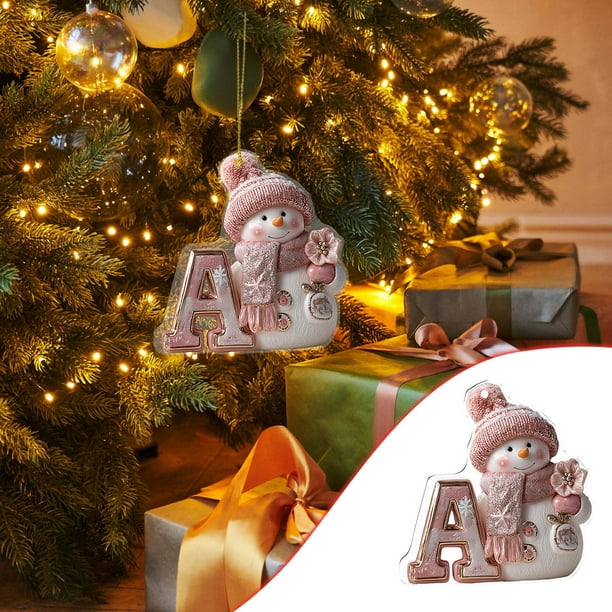 26 English Letter Christmas Ornament Christmas Tree Decoration 2D Acrylic Decoration Car Rearview Mirror Ornament