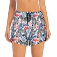 thumbnail image 2 of Pofeuu Flamingo And Zebra Print Women's Athletic Shorts Running Workout Shorts Tummy Control Quick Dry Gym Shorts with Pockets Double layer sports shorts-Medium, 2 of 7