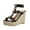Black, variant on Clearance VerPetridure Women's Sandals Summer Casual Shoes Casual Peep Toe High Wedge Heels Buckle Strap Metal Ball Snake Skin Sandals