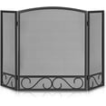 thumbnail image 1 of 3 Panel Fireplace Screen Modern Foldable with Wrought Metal Decorative Mesh, 1 of 5